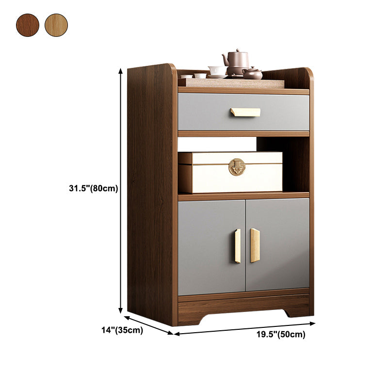 Engineered houten boekenkast met deuren verticale boekenplank voor kantoor