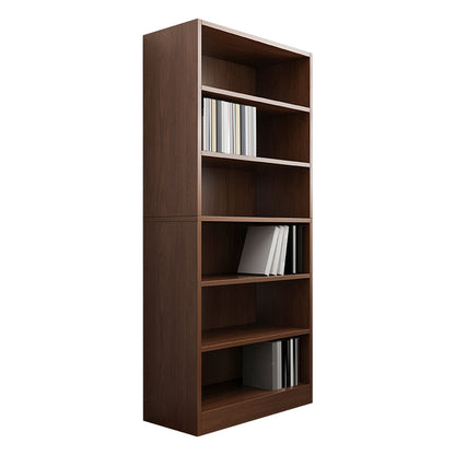 Closed Back Modern Style Bookshelf Wood Bookcase for Office Use 16.9"L x 11.8"W x 70.9"H Dark Wood Clearhalo 'Bookcases' 'furn' 'furn_bookcases' 'Furniture' 'Office Furniture' 5249174