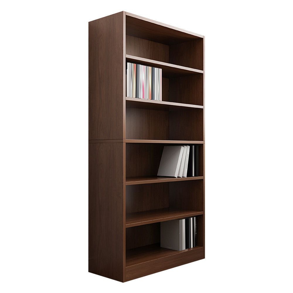 Closed Back Modern Style Bookshelf Wood Bookcase for Office Use 24.8"L x 11.8"W x 70.9"H Dark Wood Clearhalo 'Bookcases' 'furn' 'furn_bookcases' 'Furniture' 'Office Furniture' 5249175