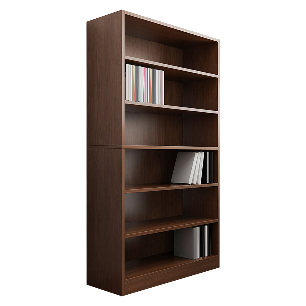 Closed Back Modern Style Bookshelf Wood Bookcase for Office Use 32.7"L x 11.8"W x 70.9"H Dark Wood Clearhalo 'Bookcases' 'furn' 'furn_bookcases' 'Furniture' 'Office Furniture' 5249178