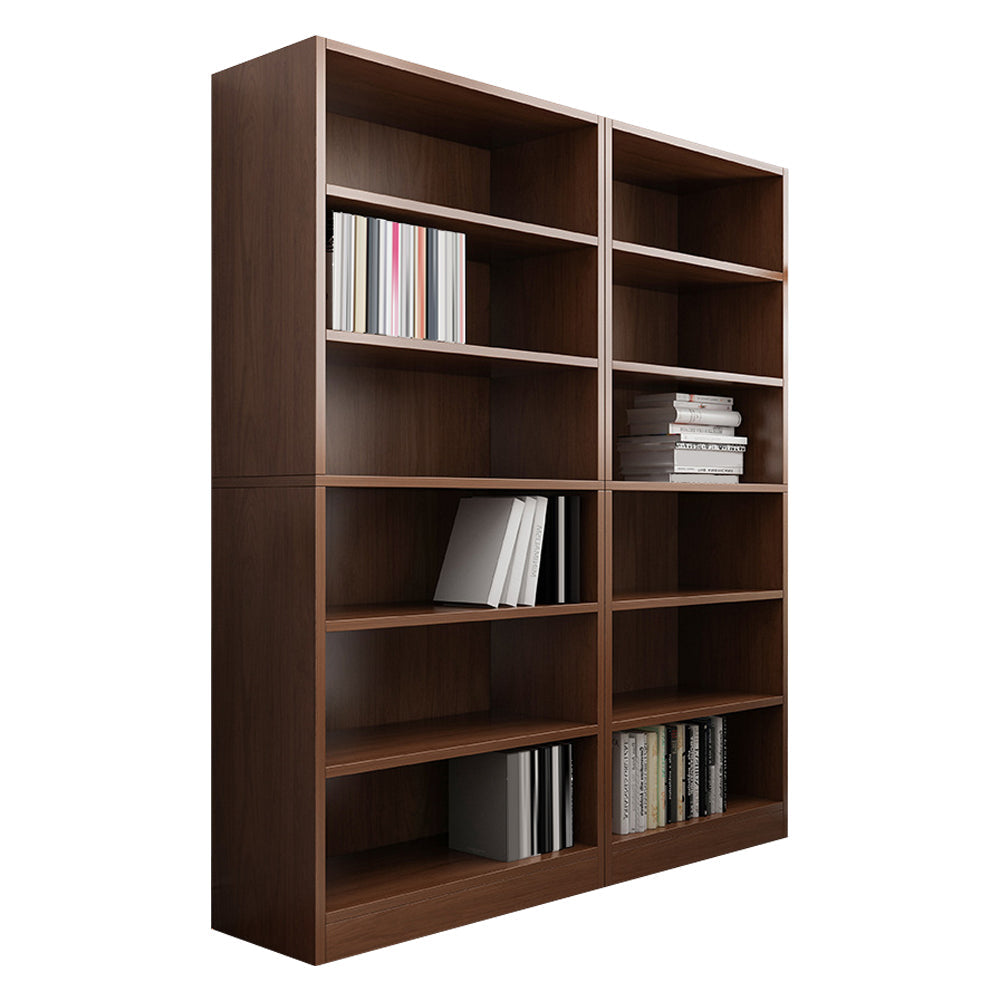 Closed Back Modern Style Bookshelf Wood Bookcase for Office Use 41.7"L x 11.8"W x 70.9"H Dark Wood Clearhalo 'Bookcases' 'furn' 'furn_bookcases' 'Furniture' 'Office Furniture' 5249179