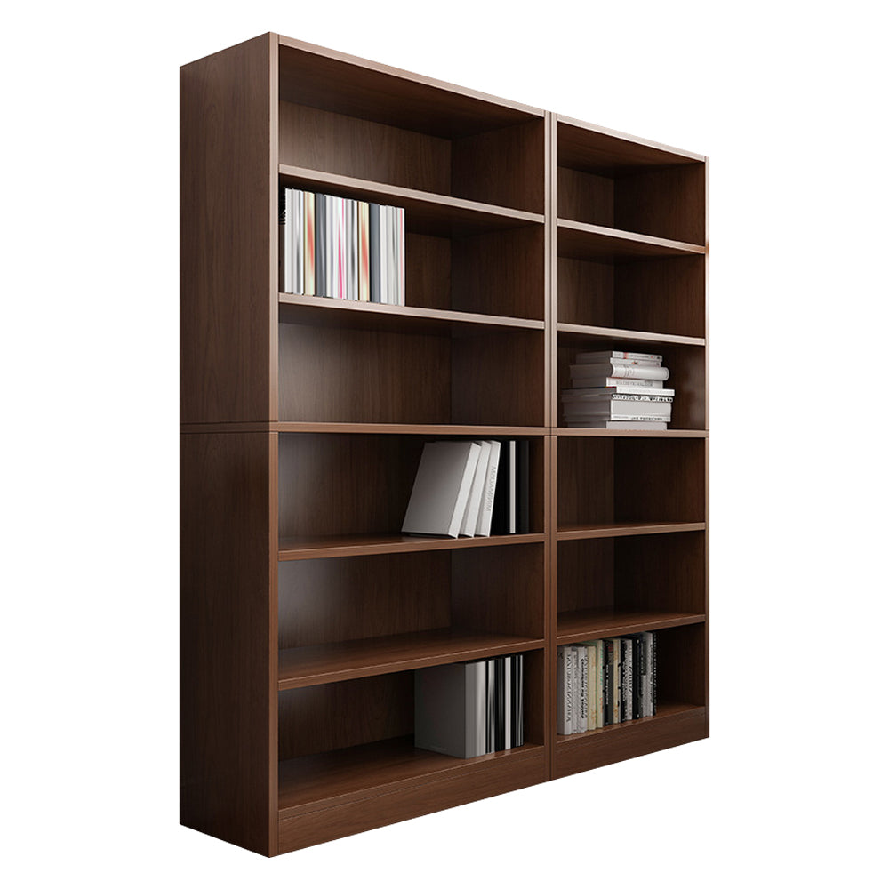 Closed Back Modern Style Bookshelf Wood Bookcase for Office Use 49.6"L x 11.8"W x 70.9"H Dark Wood Clearhalo 'Bookcases' 'furn' 'furn_bookcases' 'Furniture' 'Office Furniture' 5249181