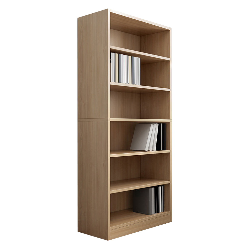 Closed Back Modern Style Bookshelf Wood Bookcase for Office Use 16.9"L x 11.8"W x 70.9"H Natural Clearhalo 'Bookcases' 'furn' 'furn_bookcases' 'Furniture' 'Office Furniture' 5249185