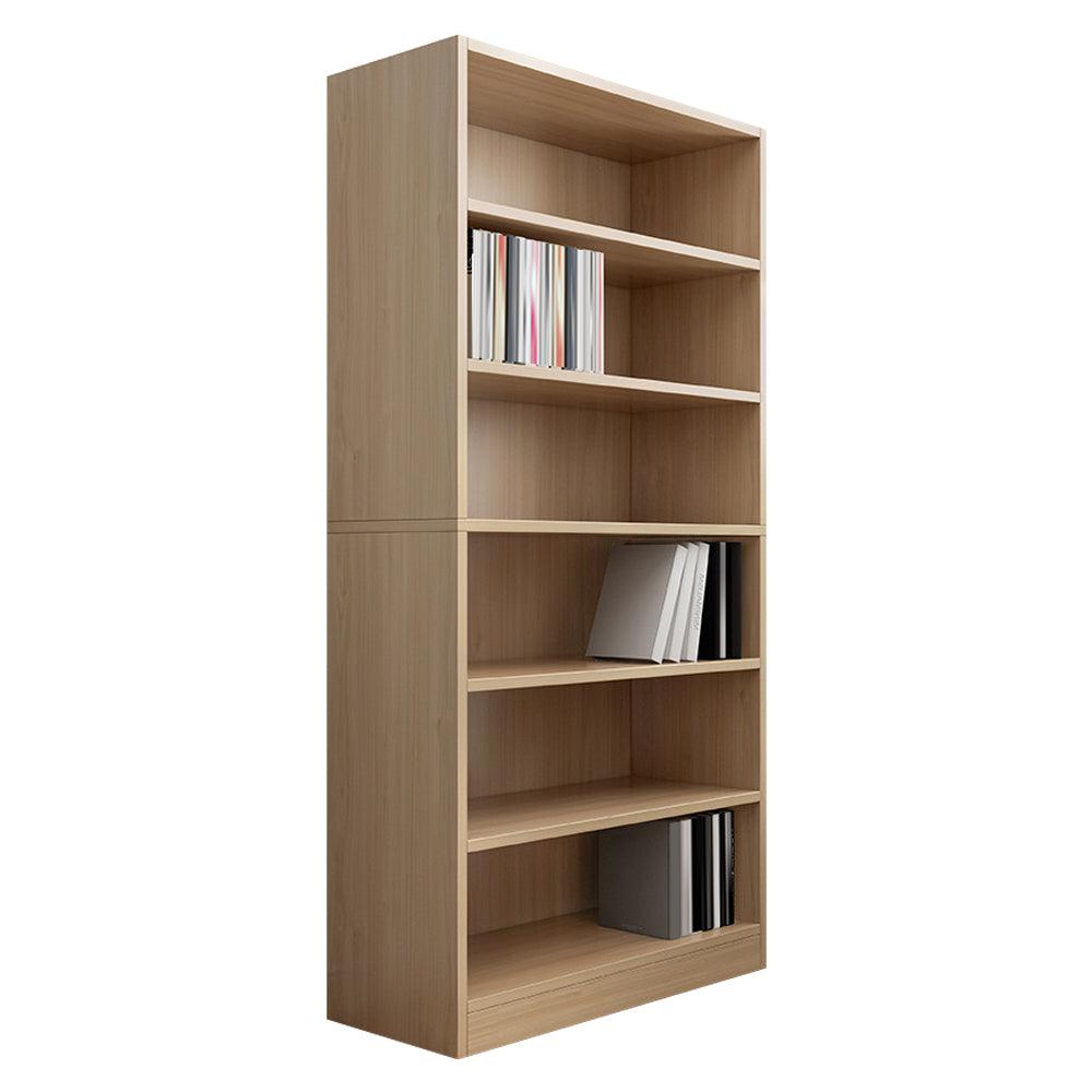 Closed Back Modern Style Bookshelf Wood Bookcase for Office Use 24.8"L x 11.8"W x 70.9"H Natural Clearhalo 'Bookcases' 'furn' 'furn_bookcases' 'Furniture' 'Office Furniture' 5249188