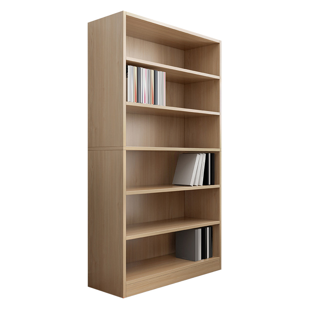 Closed Back Modern Style Bookshelf Wood Bookcase for Office Use 32.7"L x 11.8"W x 70.9"H Natural Clearhalo 'Bookcases' 'furn' 'furn_bookcases' 'Furniture' 'Office Furniture' 5249189