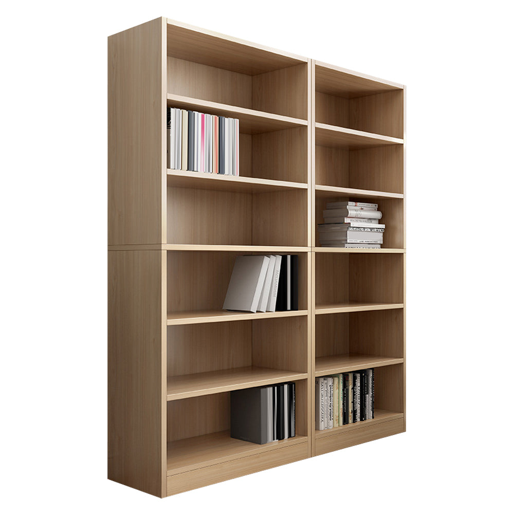 Closed Back Modern Style Bookshelf Wood Bookcase for Office Use 41.7"L x 11.8"W x 70.9"H Natural Clearhalo 'Bookcases' 'furn' 'furn_bookcases' 'Furniture' 'Office Furniture' 5249190