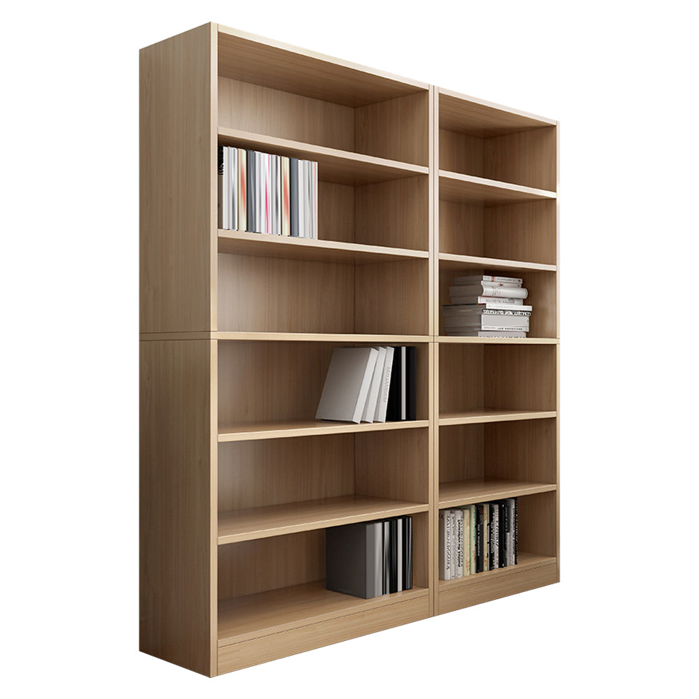 Closed Back Modern Style Bookshelf Wood Bookcase for Office Use 49.6"L x 11.8"W x 70.9"H Natural Clearhalo 'Bookcases' 'furn' 'furn_bookcases' 'Furniture' 'Office Furniture' 5249191
