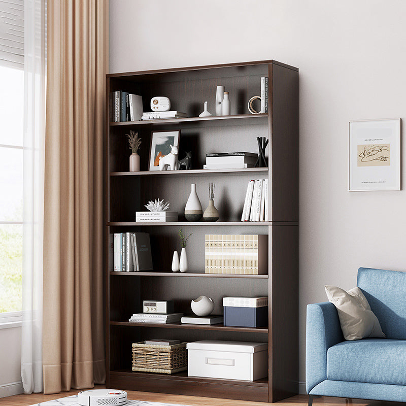 Closed Back Modern Style Bookshelf Wood Bookcase for Home Office