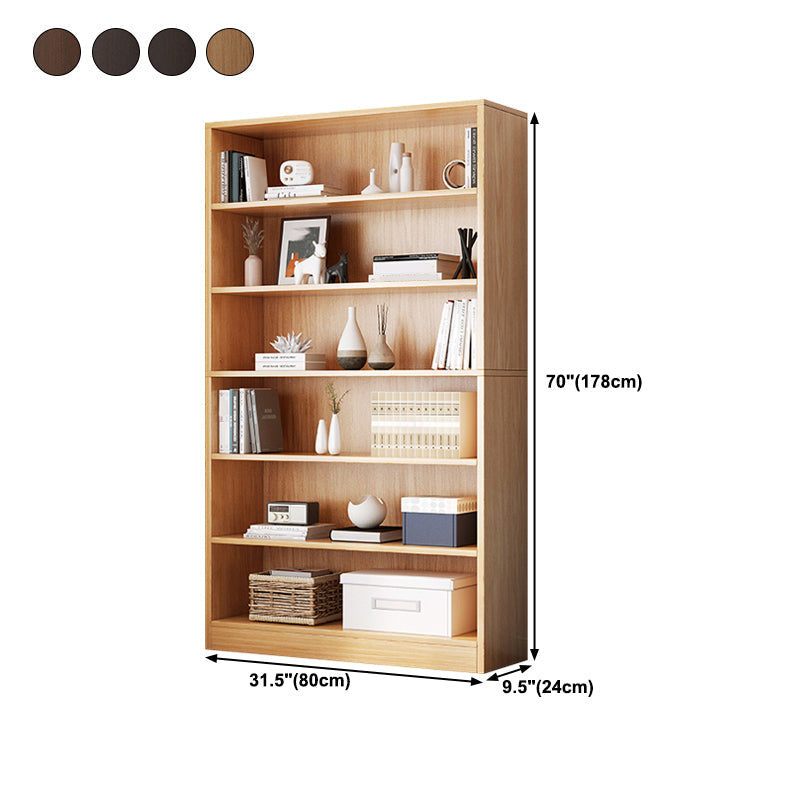 Closed Back Modern Style Bookshelf Wood Bookcase for Home Office