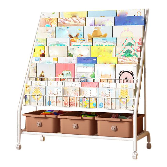 Metalen en plastic plank boekenkast Scandinavische boekenkast voor studieruimte