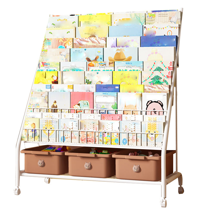 Metalen en plastic plank boekenkast Scandinavische boekenkast voor studieruimte