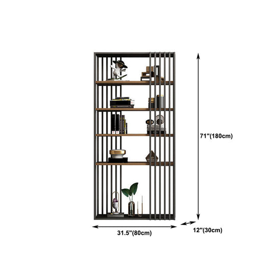 Black Color Modern Style Bookshelf Metal Bookcase for Home Use