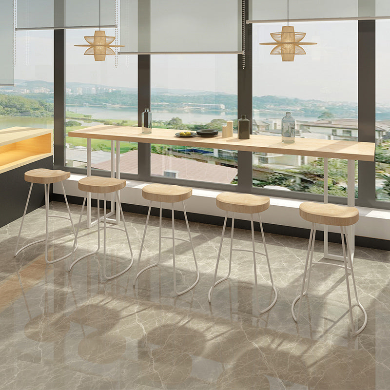 Luxury Rectangle Solid Wood Bar Table Set 1/4/6 Pieces Counter Table with Backless Stools 6 Pieces: Table, 5 Chairs Clearhalo 'Bar Furniture' 'furn' 'furn_home_bar_bar_sets' 'Furniture' 'Home Bars & Bar Sets' 'home_bar_bar_sets' 'Kitchen & Dining Furniture' 5249404