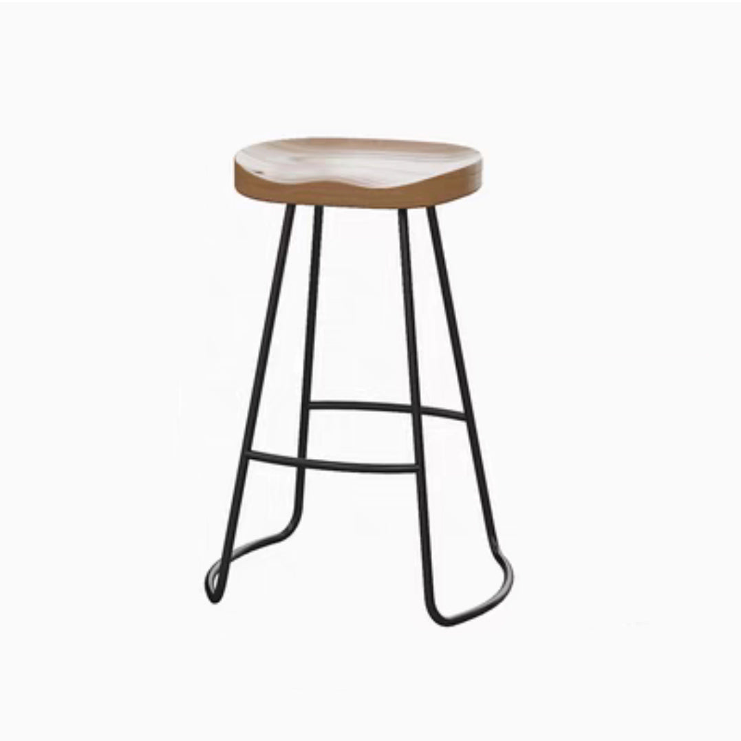 Luxury Rectangle Solid Wood Bar Table Set 1/4/6 Pieces Counter Table with Backless Stools Black 30"H Stool (Single) Clearhalo 'Bar Furniture' 'furn' 'furn_home_bar_bar_sets' 'Furniture' 'Home Bars & Bar Sets' 'home_bar_bar_sets' 'Kitchen & Dining Furniture' 5249406