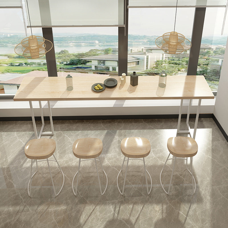 Luxury Rectangle Solid Wood Bar Table Set 1/4/6 Pieces Counter Table with Backless Stools 5 Pieces: Table, 4 Chairs Clearhalo 'Bar Furniture' 'furn' 'furn_home_bar_bar_sets' 'Furniture' 'Home Bars & Bar Sets' 'home_bar_bar_sets' 'Kitchen & Dining Furniture' 5249408