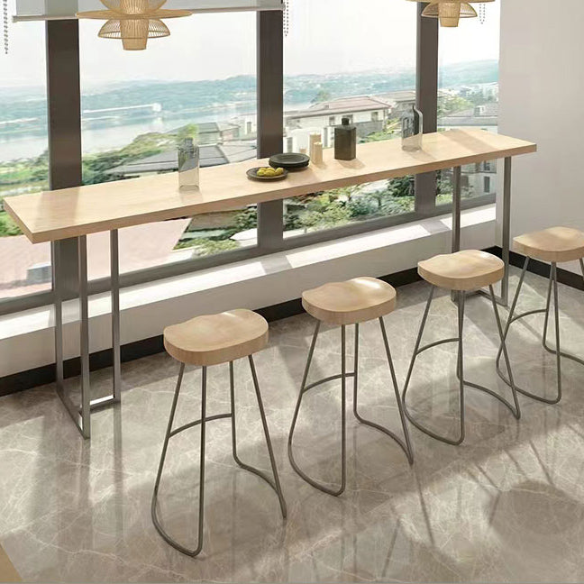 Luxury Rectangle Solid Wood Bar Table Set 1/4/6 Pieces Counter Table with Backless Stools Clearhalo 'Bar Furniture' 'furn' 'furn_home_bar_bar_sets' 'Furniture' 'Home Bars & Bar Sets' 'home_bar_bar_sets' 'Kitchen & Dining Furniture' 5249409