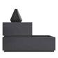 Modern 2-lads nachtkastje 18-inch lange nachttafel in grijs/zwart/wit