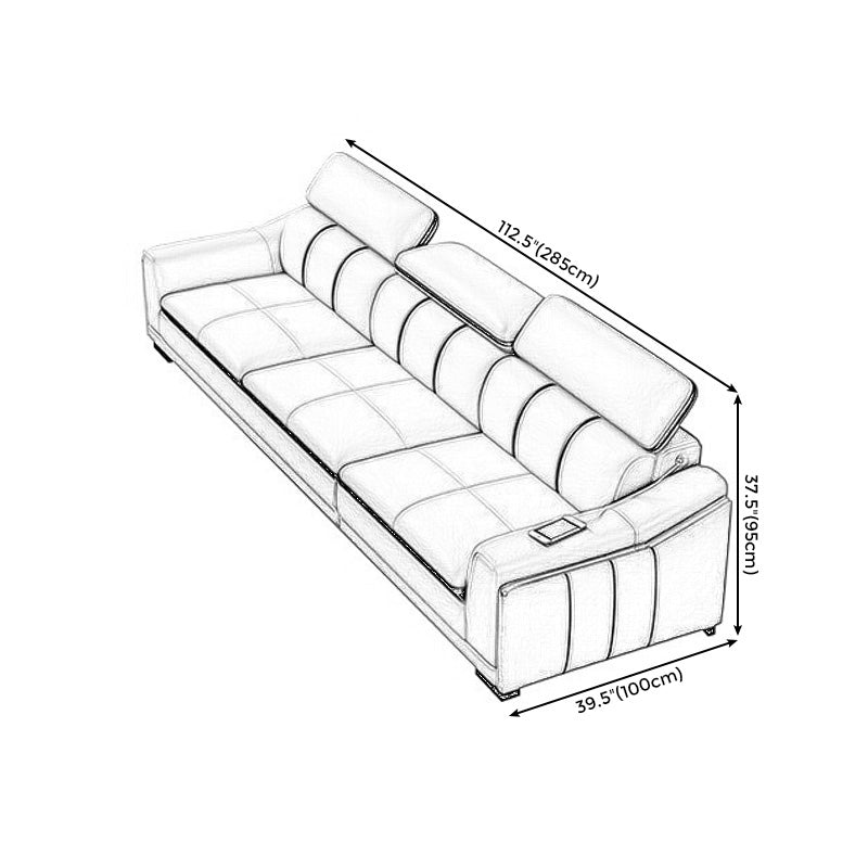 Scandinavian Light-grey High Back Sloped Arm Sectional with Wear-resisting Clearhalo 'furn' 'furn_sectionals' 'Furniture' 'Living Room Furniture' 'Sectionals' 5252386
