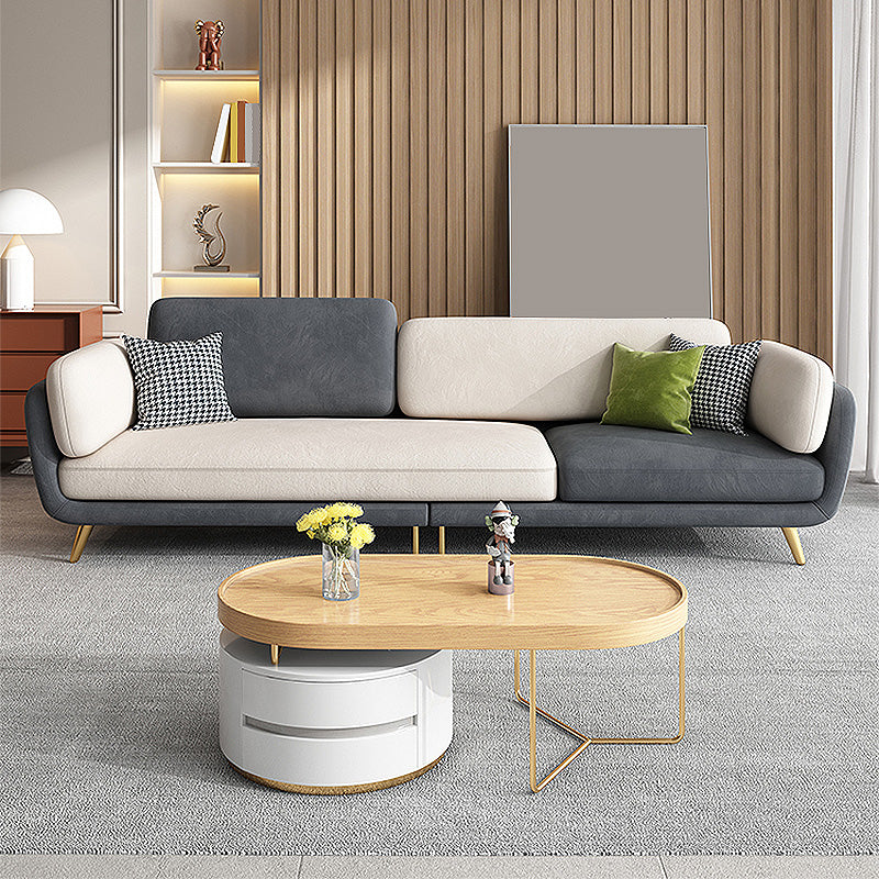 Skandinavische weiße Kissen -Oberarm -Sofa/Abschnitt mit abnehmbaren Kissen