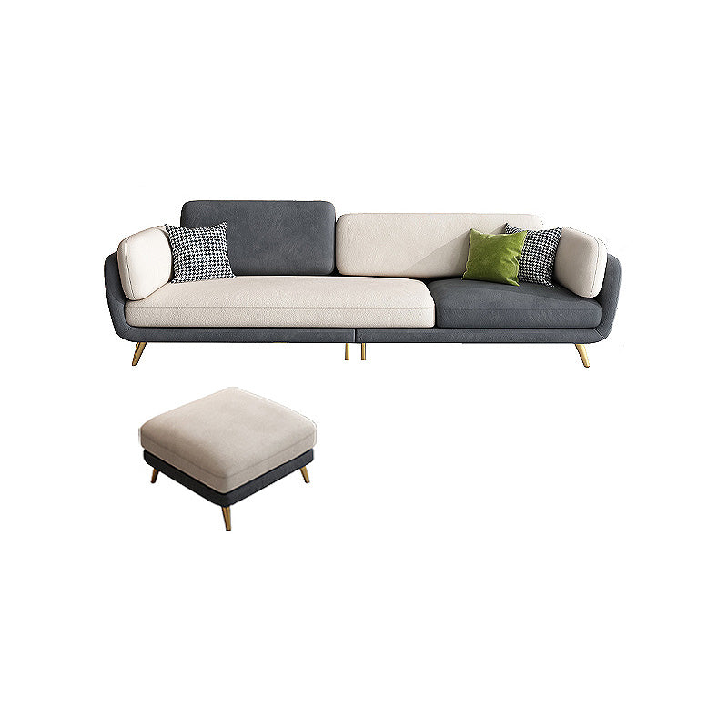 Sofá/seccional de brazo de almohada blanca escandinava con cojines extraíbles