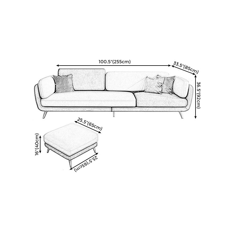 Scandinavian White Pillow Top Arm Sofa/Sectional with Removable Cushions