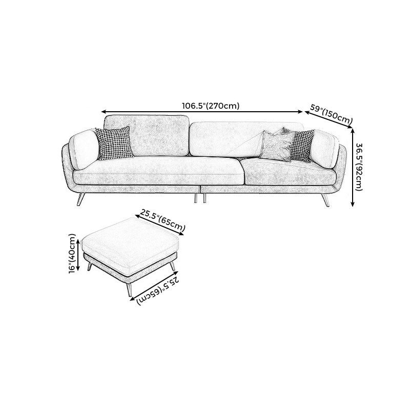 Skandinavische weiße Kissen -Oberarm -Sofa/Abschnitt mit abnehmbaren Kissen