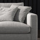 Linen Blend Square Arm Sofa and Sectional with Slipcovered for Living Room