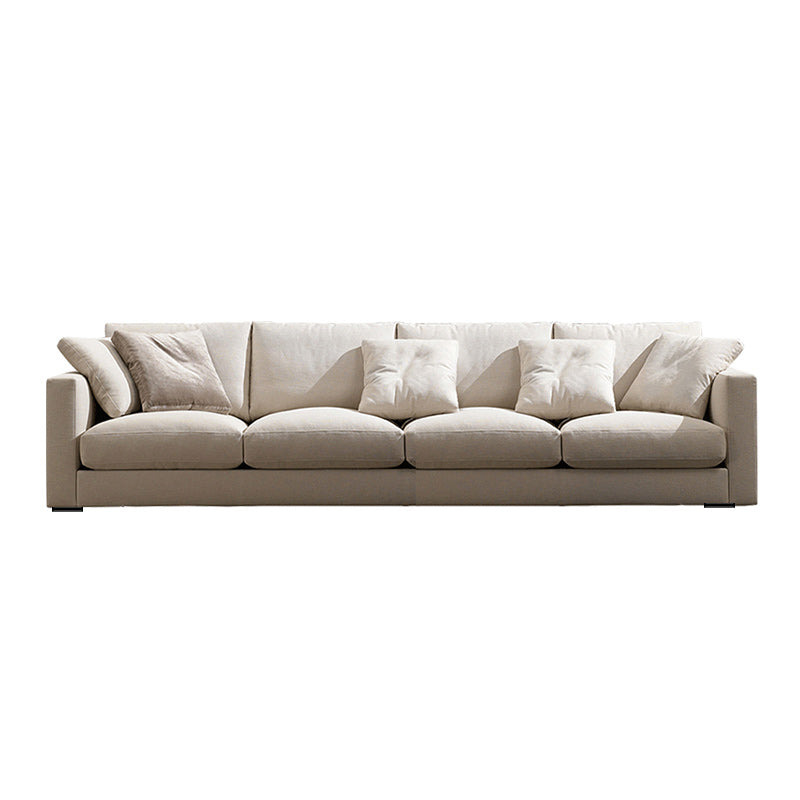 Linen Blend Square Arm Sofa and Sectional with Slipcovered for Living Room