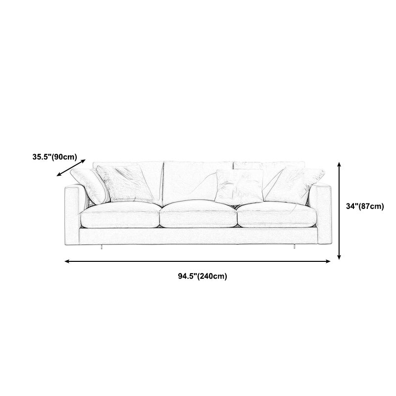Linen Blend Square Arm Sofa and Sectional with Slipcovered for Living Room