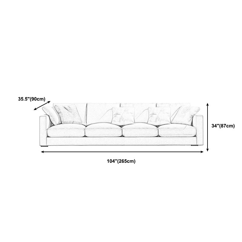 Linnen blend vierkante armbank en sectionele met slipcovered voor woonkamer