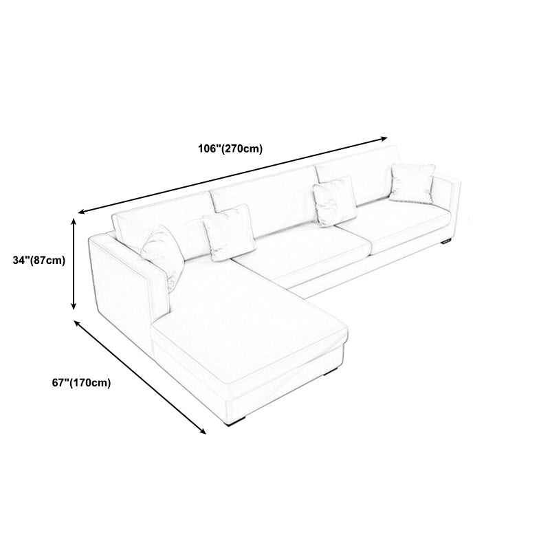 Linen Blend Square Arm Sofa and Sectional with Slipcovered for Living Room