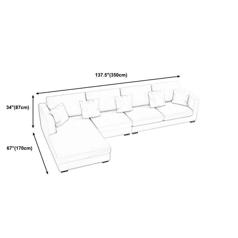 Linen Blend Square Arm Sofa and Sectional with Slipcovered for Living Room