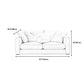 Linen Blend Square Arm Sofa and Sectional with Slipcovered for Living Room