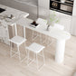 Stone Bar Dining Table Modern Bar Table with Double Pedestal for Dining Room Kitchen Gloss White Without Chairs Clearhalo 'Bar Furniture' 'Bar Tables' 'bar_tables' 'furn' 'furn_bar_tables' 'Furniture' 'furniture_bar_tables' 'Kitchen & Dining Furniture' 5255078