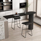 Stone Bar Dining Table Modern Bar Table with Double Pedestal for Dining Room Kitchen Black Without Chairs Clearhalo 'Bar Furniture' 'Bar Tables' 'bar_tables' 'furn' 'furn_bar_tables' 'Furniture' 'furniture_bar_tables' 'Kitchen & Dining Furniture' 5255081