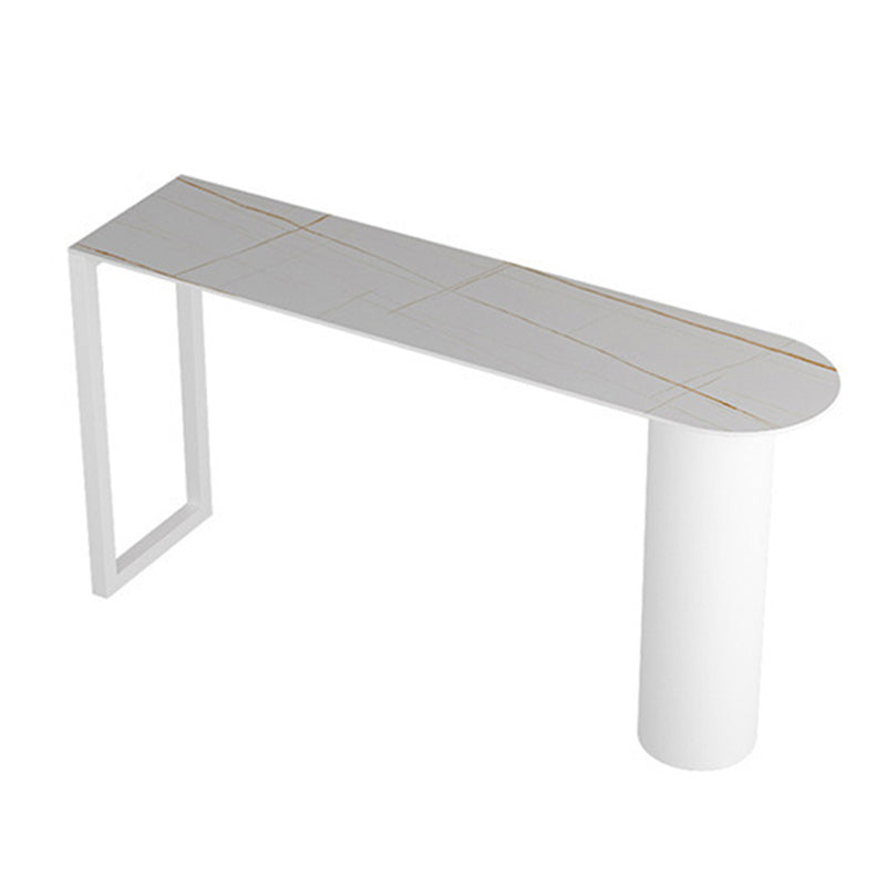 Stone Bar Dining Table Modern Bar Table with Double Pedestal for Dining Room Kitchen Clearhalo 'Bar Furniture' 'Bar Tables' 'bar_tables' 'furn' 'furn_bar_tables' 'Furniture' 'furniture_bar_tables' 'Kitchen & Dining Furniture' 5255082