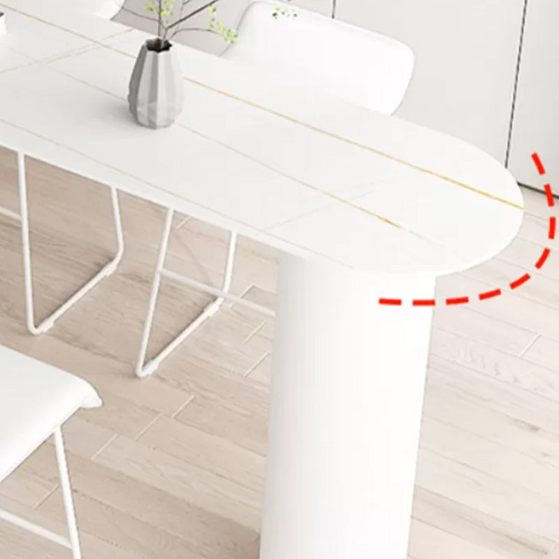 Stone Bar Dining Table Modern Bar Table with Double Pedestal for Dining Room Kitchen Clearhalo 'Bar Furniture' 'Bar Tables' 'bar_tables' 'furn' 'furn_bar_tables' 'Furniture' 'furniture_bar_tables' 'Kitchen & Dining Furniture' 5255084