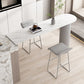 Stone Bar Dining Table Modern Bar Table with Double Pedestal for Dining Room Kitchen White Without Chairs Clearhalo 'Bar Furniture' 'Bar Tables' 'bar_tables' 'furn' 'furn_bar_tables' 'Furniture' 'furniture_bar_tables' 'Kitchen & Dining Furniture' 5255086