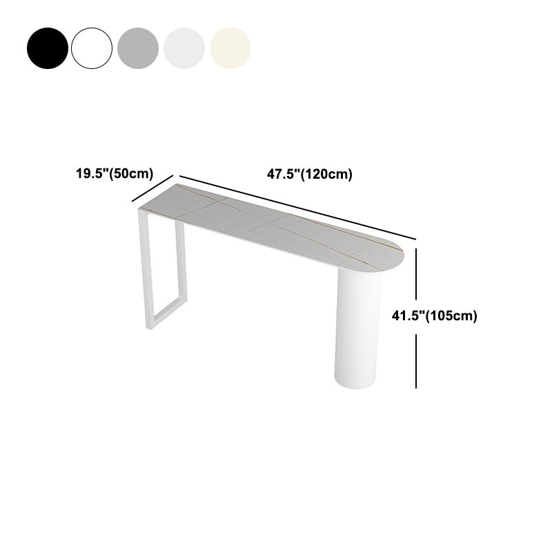 Stone Bar Dining Table Modern Bar Table with Double Pedestal for Dining Room Kitchen Clearhalo 'Bar Furniture' 'Bar Tables' 'bar_tables' 'furn' 'furn_bar_tables' 'Furniture' 'furniture_bar_tables' 'Kitchen & Dining Furniture' 5255088