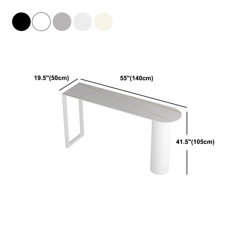 Stone Bar Dining Table Modern Bar Table with Double Pedestal for Dining Room Kitchen Clearhalo 'Bar Furniture' 'Bar Tables' 'bar_tables' 'furn' 'furn_bar_tables' 'Furniture' 'furniture_bar_tables' 'Kitchen & Dining Furniture' 5255089