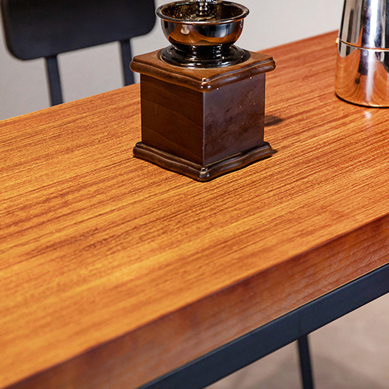 Brown Solid Wood Bar Table Industrial Bar Dining Table with Black Trestle Base Clearhalo 'Bar Furniture' 'Bar Tables' 'bar_tables' 'furn' 'furn_bar_tables' 'Furniture' 'Kitchen & Dining Furniture' 5255163