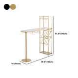 Glam Style Storage Bar Table 42-inch Height Stone Top Pub Table Clearhalo 'Bar Furniture' 'Bar Tables' 'bar_tables' 'furn' 'furn_bar_tables' 'Furniture' 'Kitchen & Dining Furniture' 5255201