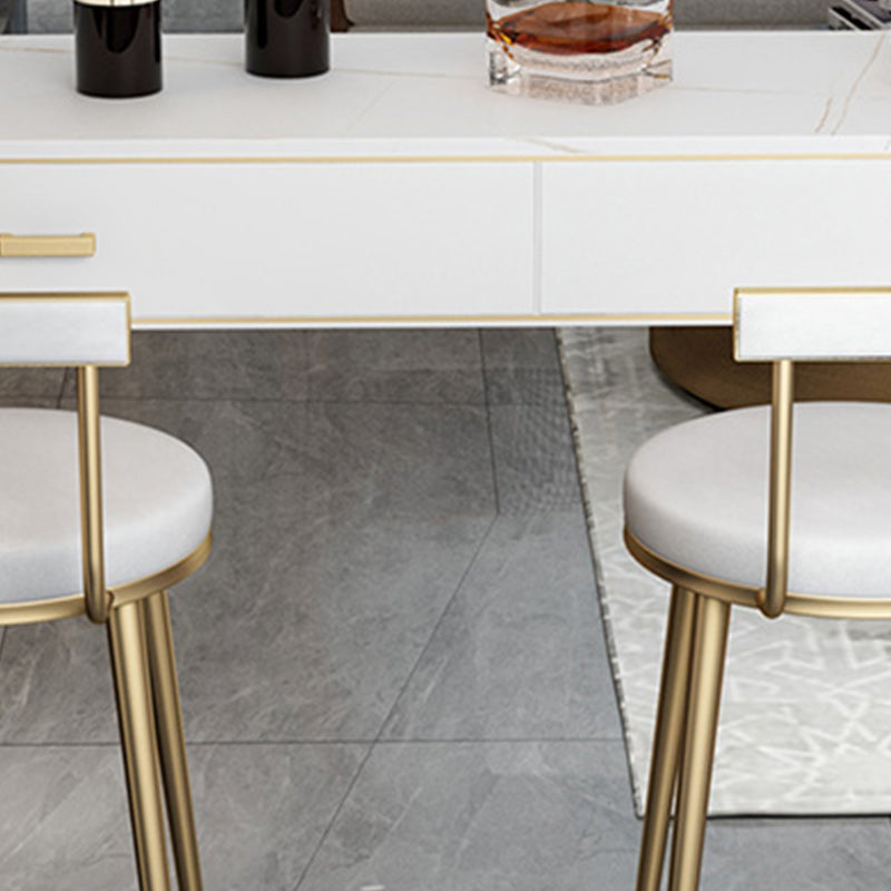 Glam Style Bar Table 42-inch Height Stone Top Pub Table with Two Drawer Clearhalo 'Bar Furniture' 'Bar Tables' 'bar_tables' 'furn' 'furn_bar_tables' 'Furniture' 'Kitchen & Dining Furniture' 5255213