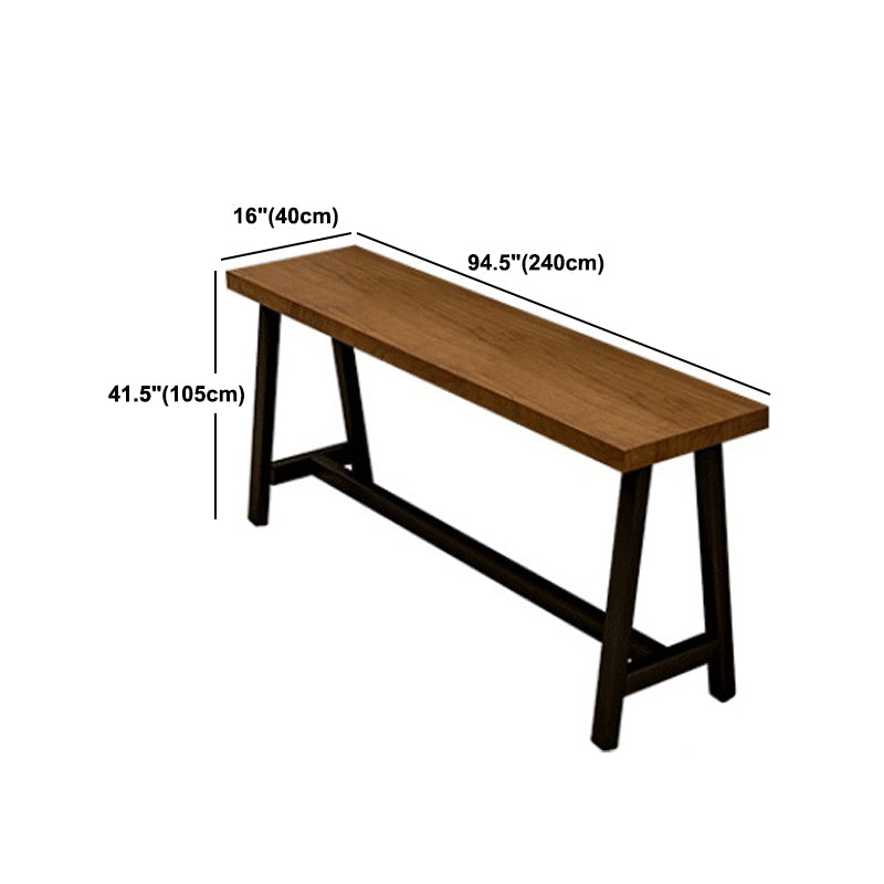Mesa de comedor de acento de caballete industrial rectángulo de patio cubierto mesa de bar de patio