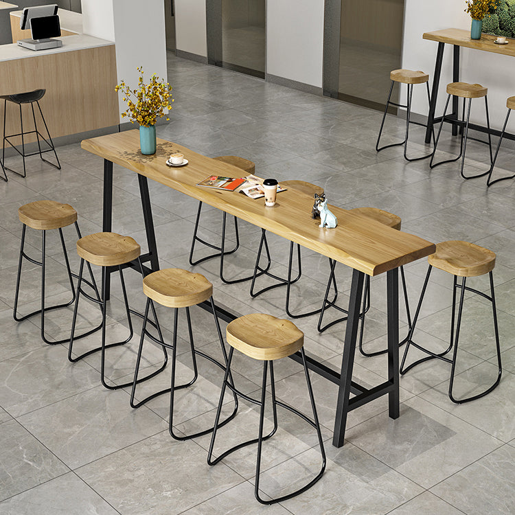 Mesa de barra de boba de madera maciza de madera