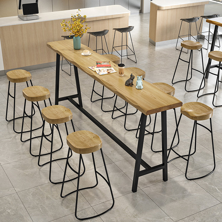 Mesa de barra de boba de madera maciza de madera