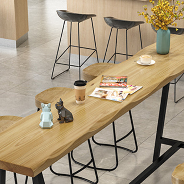 Mesa de barra de boba de madera maciza de madera