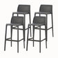 Backorst moderno sgabello da bar in plastica da bar scavato in plastica con 4 gambe
