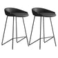 Modern Backrest Armless Counter Stool Iron Bar Stool with Leather Cushion Black Black 2 Piece Set Clearhalo 'Bar Furniture' 'Bar Stools' 'bar_stools' 'furn' 'furn_bar_stools' 'Furniture' 'Kitchen & Dining Furniture' 5255527