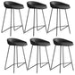 Modern Backrest Armless Counter Stool Iron Bar Stool with Leather Cushion Black Black 6 Piece Set Clearhalo 'Bar Furniture' 'Bar Stools' 'bar_stools' 'furn' 'furn_bar_stools' 'Furniture' 'Kitchen & Dining Furniture' 5255531